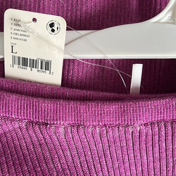 Free People (NWT) Pink Knit Faux Wrap Skirt w/straps - Sz Large - Picture 6 of 8